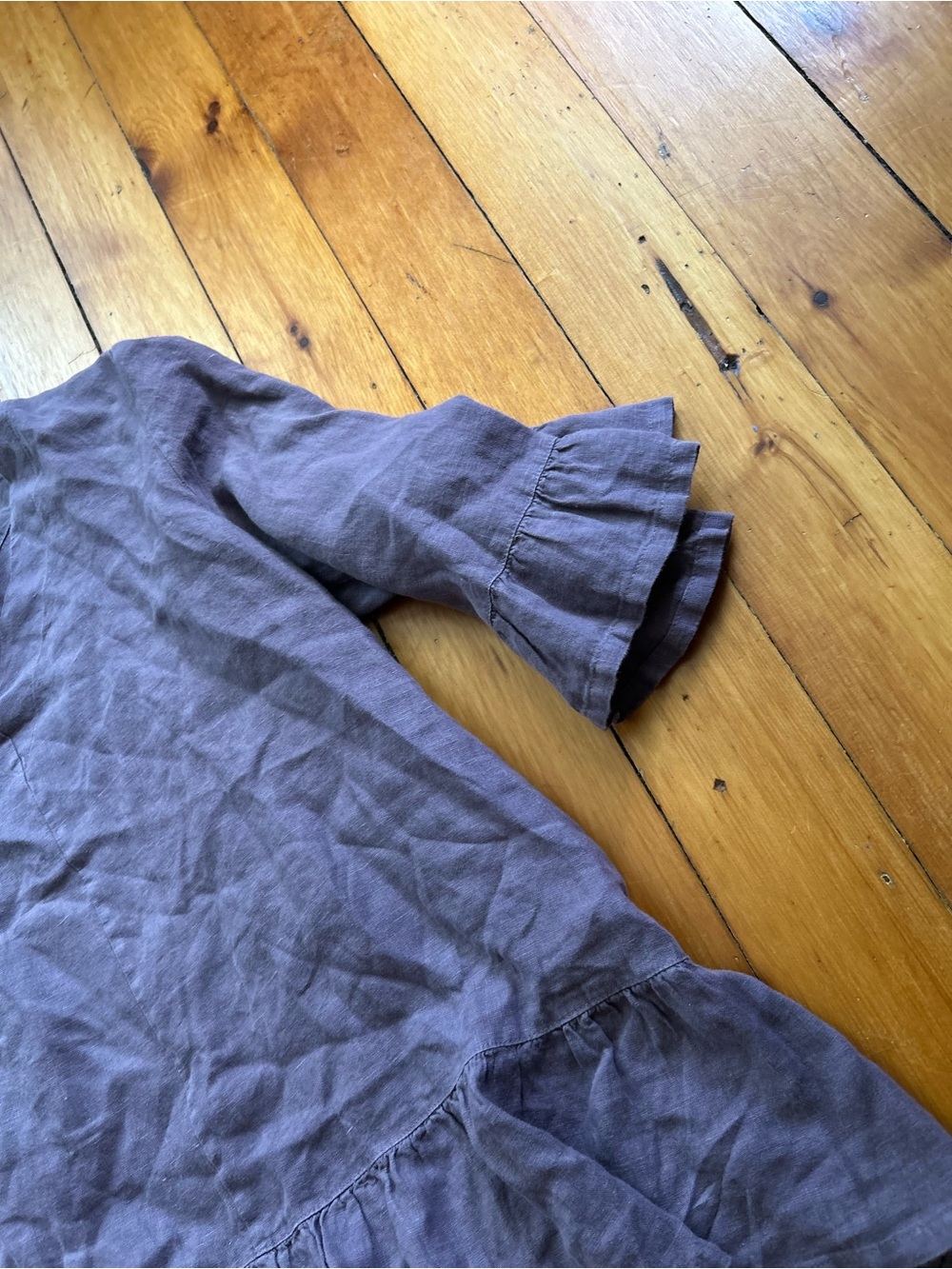 Bryn Walker Linen Layla tunic medium purple - Picture 3 of 9
